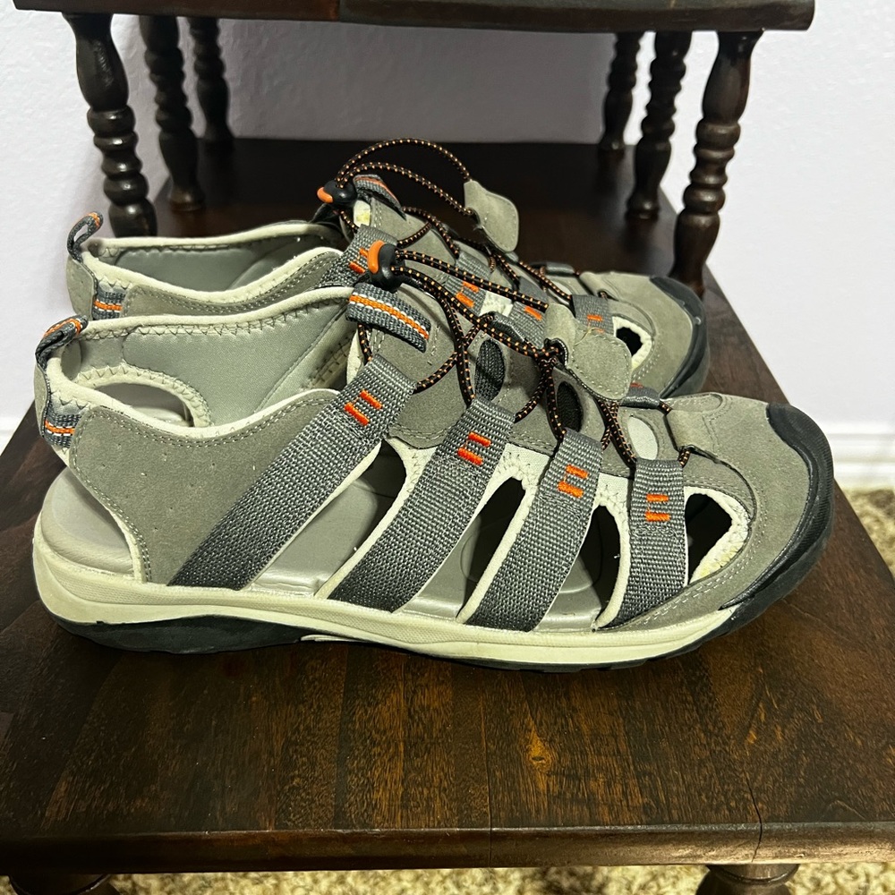 Magellan Outdoors Gray and Orange Sandals